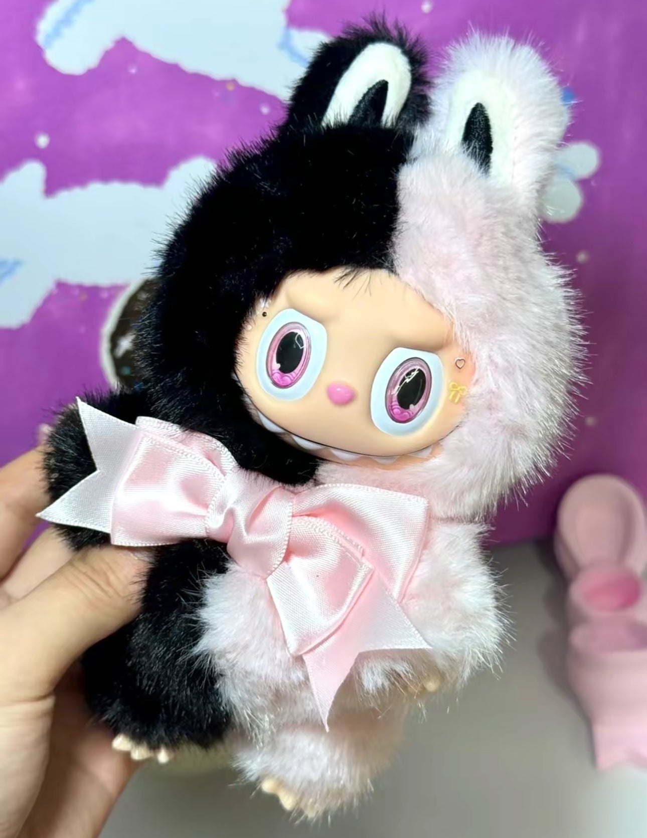 Pink Punk Monster Vinyl Face Doll